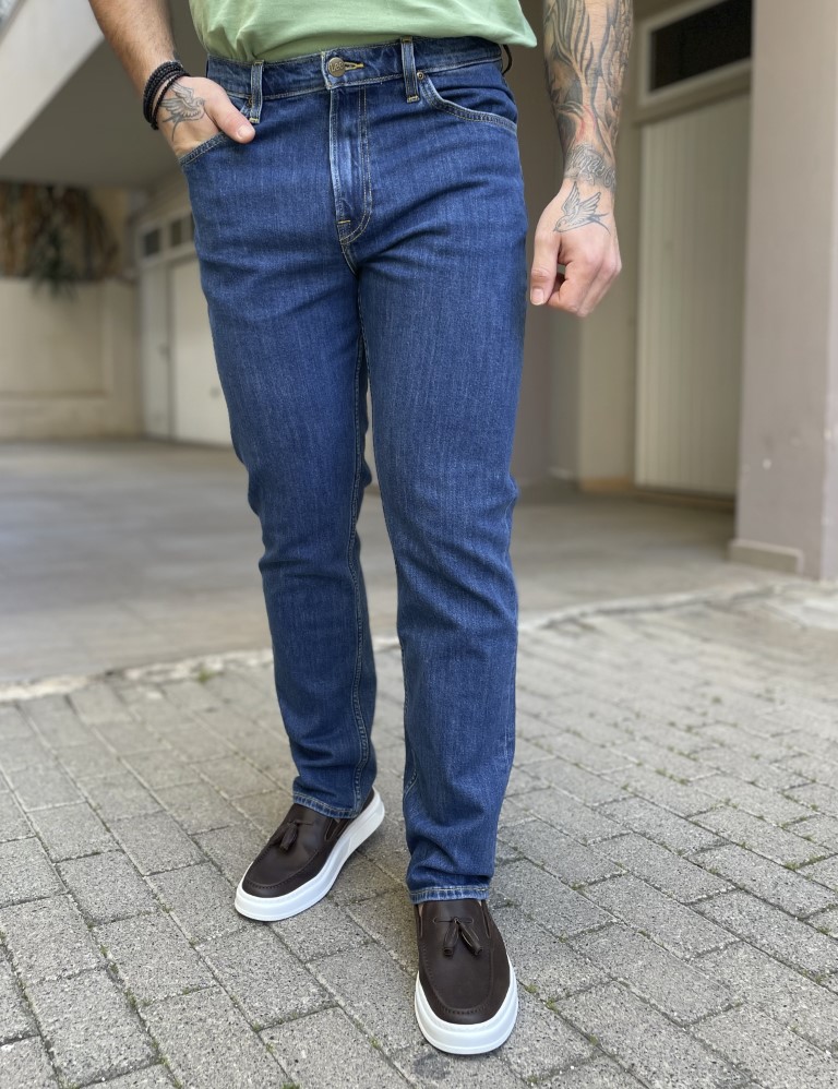 Lee Brooklyn Straight ανδρικό τζιν παντελόνι μπλε L452PXKX φωτογραφία